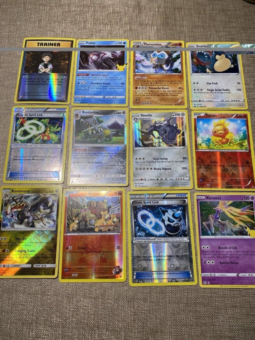 Pokemon TCG Holo Reverse Holo Lot Steelix Palkia Bastiodon Kommo-o 12 Cards